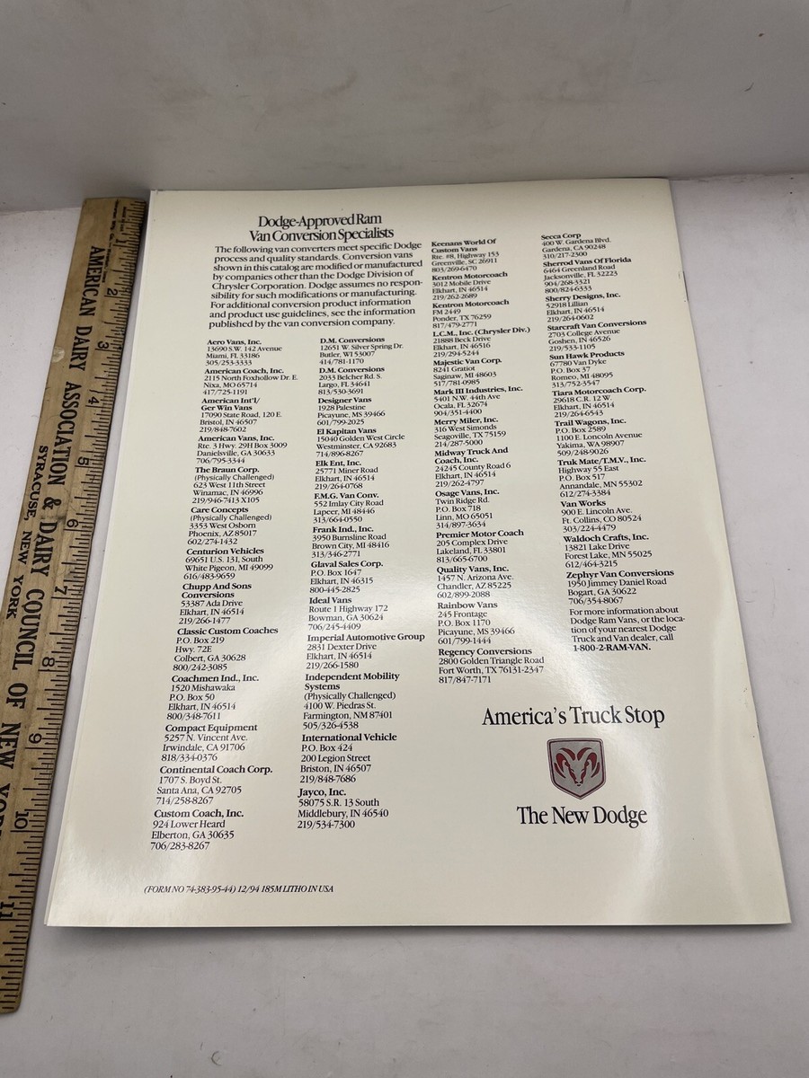 NOS 1996 Dodge Ram Conversion Van Dealership Brochure Nintendo NES