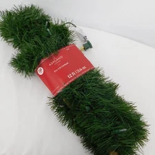 Ashland Pre-Lit Evergreen Christmas Garland Indoor 12 Feet 50 Lights 120 Volts