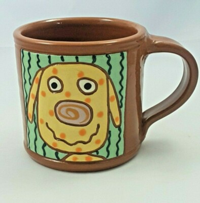 Handmade Studio Art Pottery ''BITE ME'' Dog Coffee Cup Mug 16 oz, 2002 by Animalia