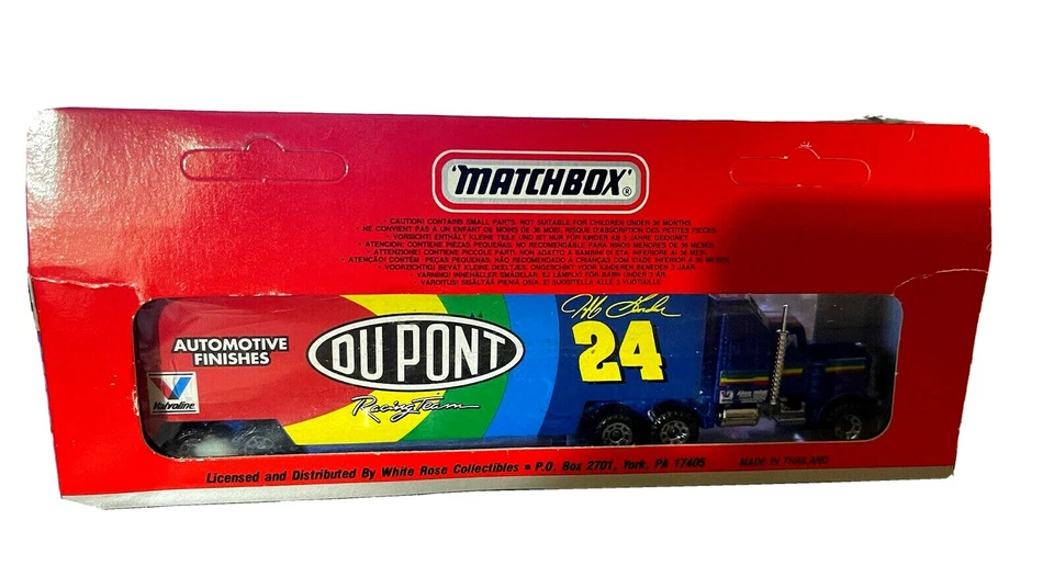 NIB Matchbox White Rose #24 Jeff Gordon Dupont 1993 CY104 Super Star Transporter - Image 2 of 4