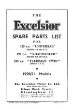 (0533) 1950-1951 Excelsior Universal Roadmaster & Talisman twin parts book
