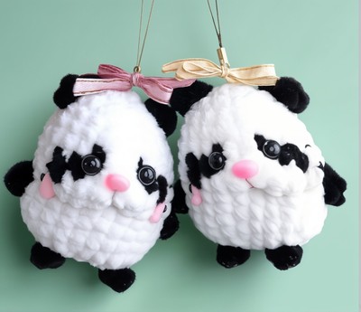 Crochet Pattern | Panda Keychain No Sew | Amigurumi PDF | 24h Email | US