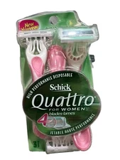 Schick Quattro 4-Blade Disposable Razor for Women - 3 Ct