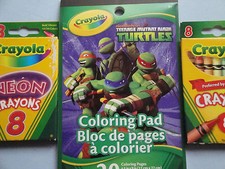 CRAYOLA TEENAGE MUTANT NINJA TURTLES COLORING PAD TWO BOXES 8 CRAYONS