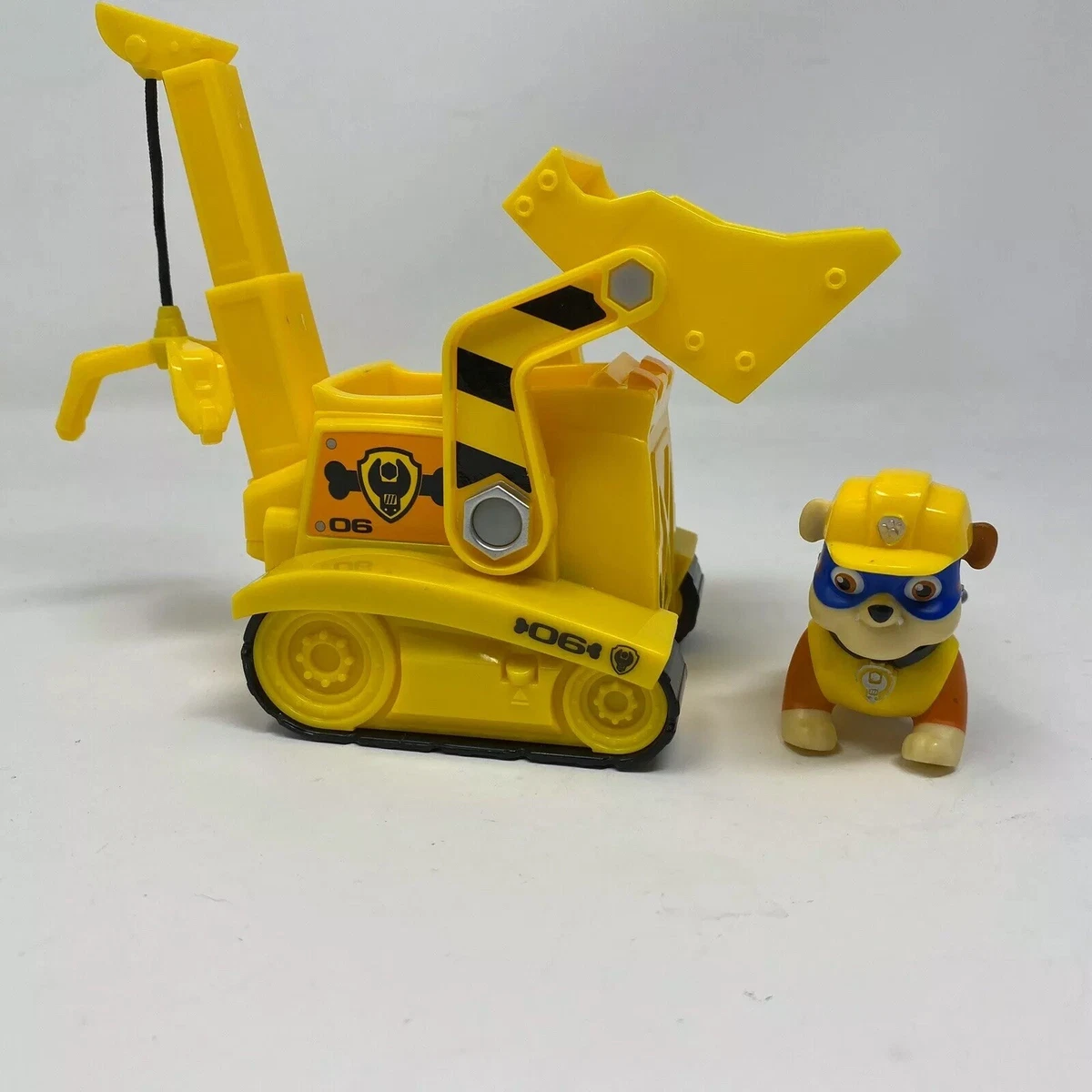 Paw Patrol Rubble Pup Figure and Bulldozer Spin Master Nick Jr