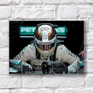LEWIS HAMILTON POSTER Mercedes F1 Car Helmet Wall Art Photo Print Poster A3 A4