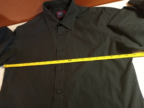 UNTUCKIT Slim Fit Mens Size Medium 100% Cotton Black Button-Front Shirt - Picture 4 of 8