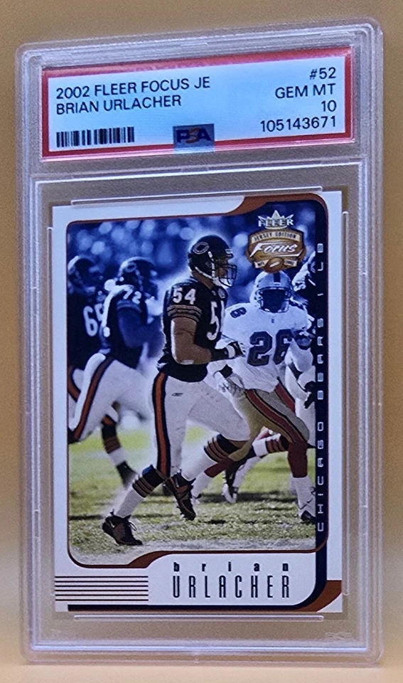 Brian Urlacher PSA 10 2002 Fleer Focus Jersey Edition 52 Low Pop 4 Chicago Bears - Image 3 of 4