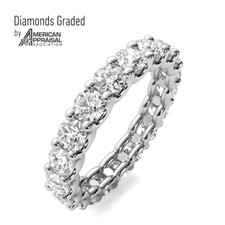 4 Ct Certified D VS2 Round Cut Lab Created Diamond Eternity Band Platinum