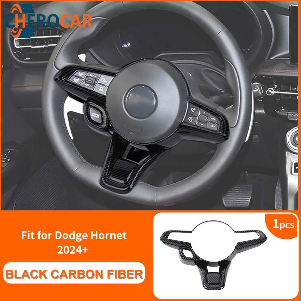 Carbon Fiber Center Steering Wheel Trim Cover For Dodge Hornet 2024-25 Interior