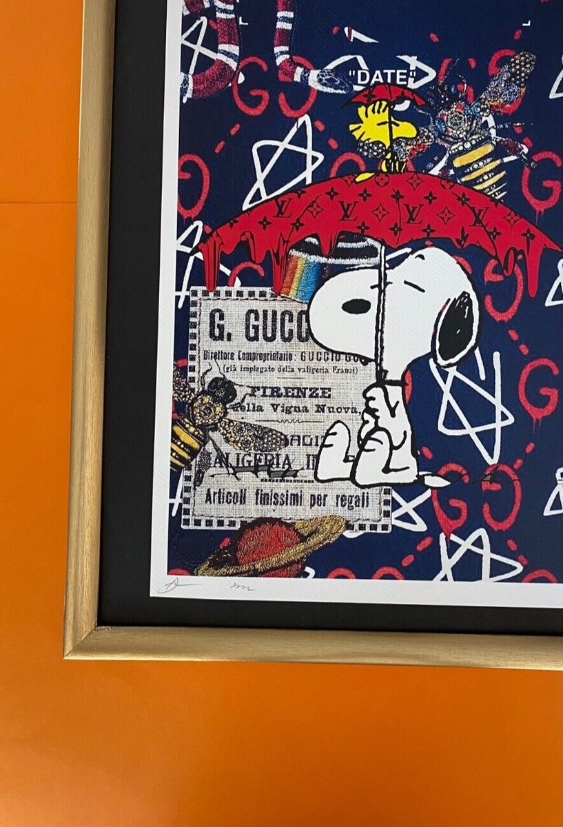 【DEATH NYC】Snoopy×Supreme DEATH NYC Hand Signed LARGE Print COA Framed 16x20in Snoopy