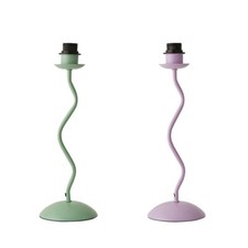 Wiggle Pastel Metal Table Lamp Base Moss Green Purple Bedroom Living Room Light