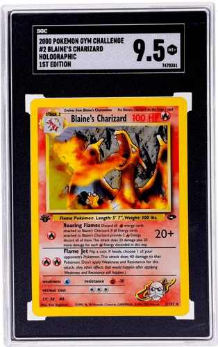 2000 Pokemon Gym Challenge Blaine's Charizard 1st Edition Holo #2 SGC 9.5