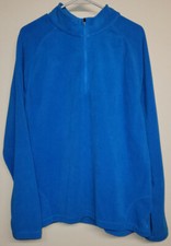 Reebok Blue 1/4 Zip Fleece Sweater Adult X Large Pullover with pocket on Back