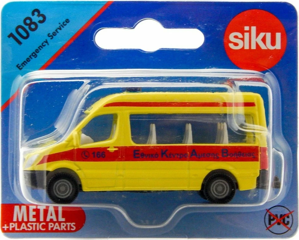 Mercedes-Benz Sprinter Van Griego Emergencia EKAB SIKU Super 1083 1/70 Coche de Juguete Foto 2 de 2