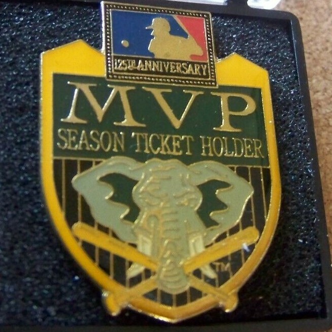 1994 Oakland Athletics MVP Season Ticket Holder Pin MLB 125th Anniversary c37510