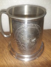 English Pewter Engraved Baby Cup about 5 ounces