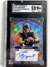 SGC 9 TYSON BAGENT RC #1/1 AUTO ~ 2023 WILD 5 CARD Draw~ BEARS Football Auto 10!
