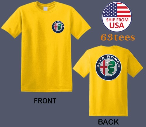 Alfa Romeo Racing Sports Car Men's Yellow Size S to 3XL - Picture 1 of 2