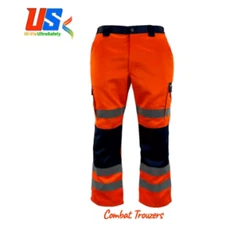 Hi Vis Viz combat trousers polycotton High Visibility Safety workwear Cargo Pant