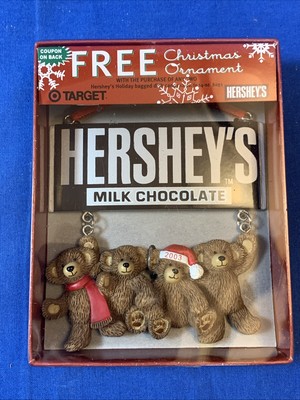 2003 Hershey s Milk Chocolate Bar W/Bears Christmas Ornament Target Exclusive 