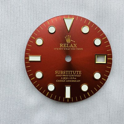 seiko mod dial , dial maker ,Red Sunburst dial ,Gold indices BGW9 LUME