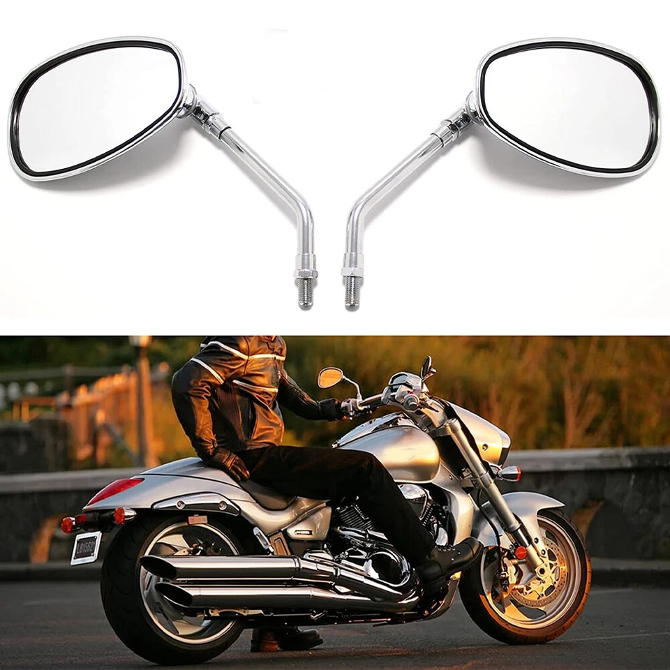 Espejos retrovisores laterales cromados para moto Suzuki Boulevard M90 M50 C90T C50T Foto 2 de 4