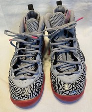 Nike Foamposite Pro GS Sz 5 Y Pink Elephant Grey Black KEA Excellent Condition