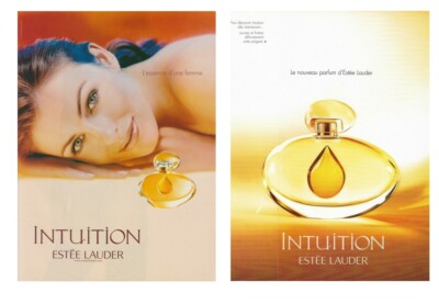 Hochglanzpapier Werbung + Klappe - Intuition von Estée Lauder beidseitig