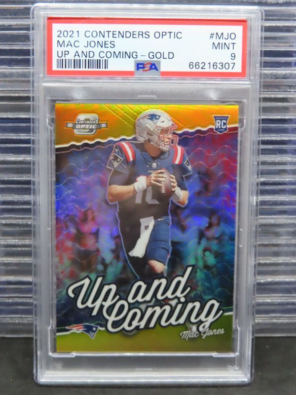 Mac Jones Panini Contenders Optic Up and Coming #MJO Gold