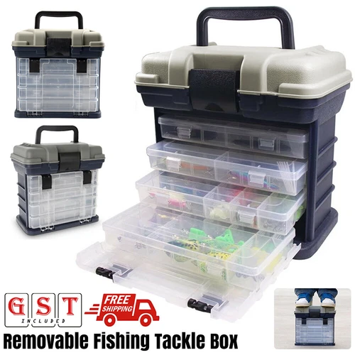 Multifunction Luya Box Sea Fishing Bait Accessory Box 4 Tiers Fishing Toolbox AU