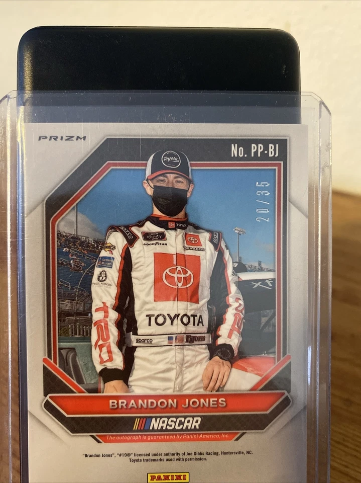 2021 Prizm Penmanship Purple Velocity Autograph Brandon Jones /35 Toyota NASCAR - Image 2 of 2