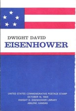 #1383 First Day Ceremony Program 6c Dwight Eisenhower Stamp w/ tassel and 3 FDC