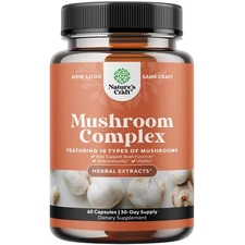 Nootropic Brain Focus Mushroom Supplement - Lions Mane Mushroom Complex and Reis