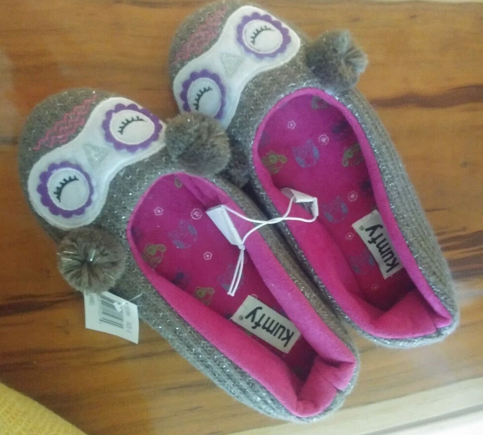 Zapatillas KUMFY Mujer Junior Talla Pequeña 5-6 ARDILLA ANTIDESLIZANTE Marrón NUEVAS Foto 3 de 4