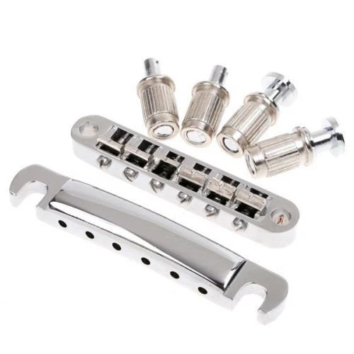 USA String Chrome Tunomatic Bridge Stopbar Set For Gibson LP Epiphone Guitar