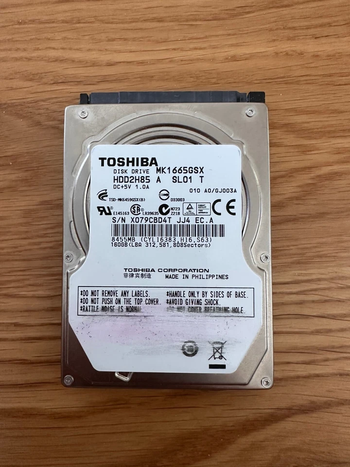 Toshiba MK1665GSX HDD 2,5" 160GB SATA II