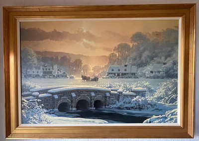 WILLIAM S. PHILLIPS - Sleigh Ride at Apple Creek 158/250 Signed Giclee framed