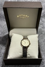 Rotary LB03497 Two Tone Ladies' Watch. Metal Strap. Boxed with Instructions.