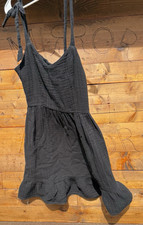 Old Navy Cami Ruffle Hem Sundress Women  s S Black Textured Gauze Casual