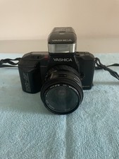 Vintage Yashica 200-AF Black 35mm Film SLR Camera with Flash, Lens, Bag