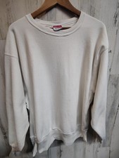 VTG Champion Plain White Reverse Weave Sweatshirt Adult XL Oversized Distress