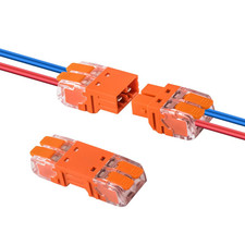 10pcs Lever Wire Connectors, 2 Ports Electrical Splicing Compact Terminal Blocks