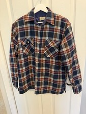 Vintage 70s 80s Sears Quilt Lined Plaid Flannel Shirt Jacket Shacket Medium