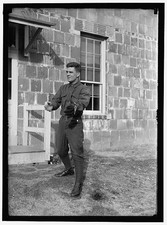Photo:World War I Soldier in Uniform Standing Outdoors 1916-1919