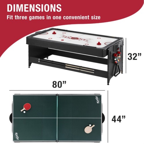 Fat Cat Original 3-in-1 7' Pockey Multi-Game Table Red - Picture 3 of 6