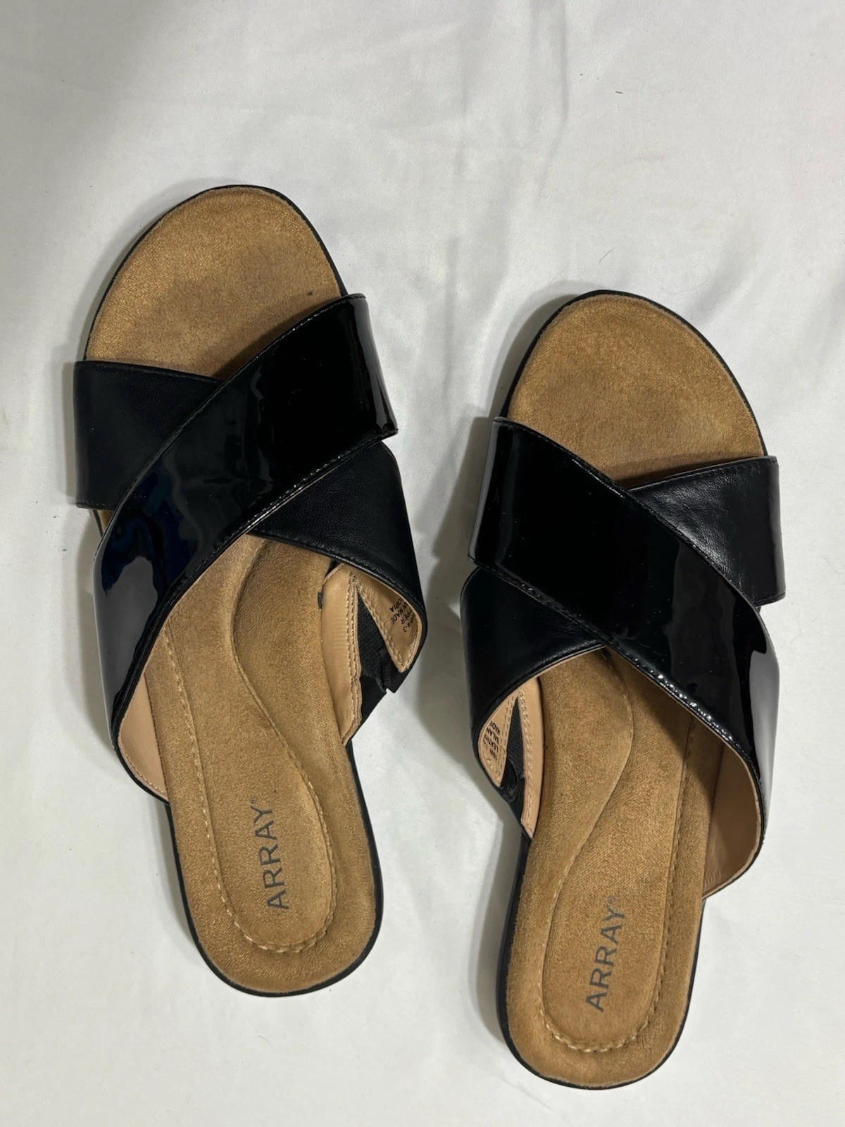 Array Black Leather multi Strap Slide Sandal Wome… - image 2