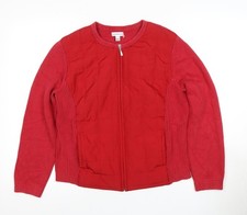 Croft & Barrow Women's Red Full Zip Jacket L