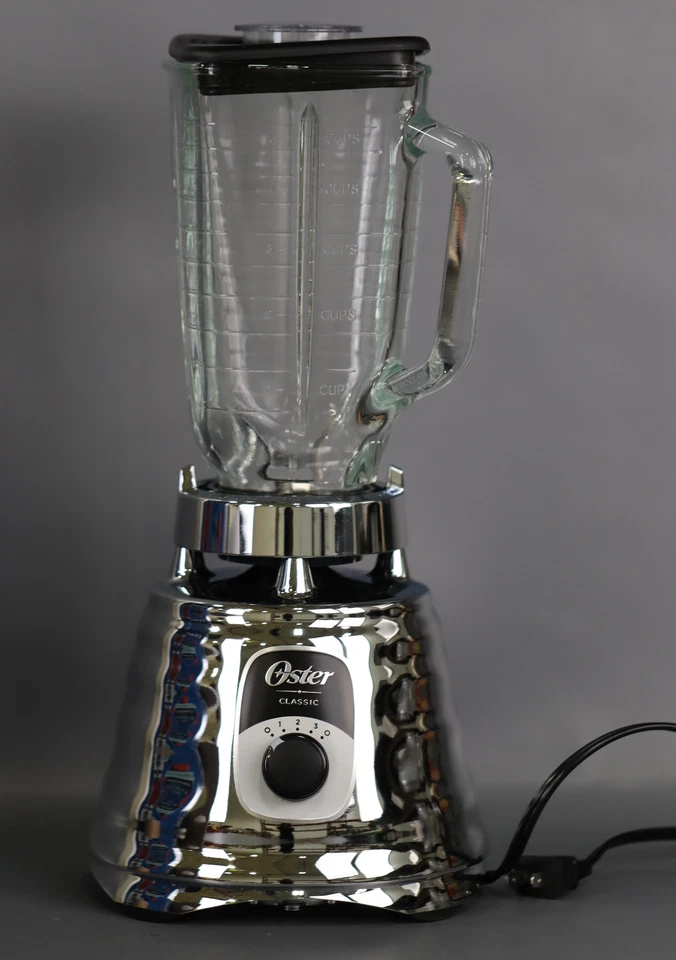 Oster 原装 3 速镀铬搅拌机,6 倍耐用 5 杯玻璃罐 — 第 3/4 张图片