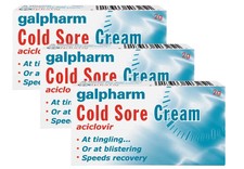 Galpharm Cold Sore Cream For Treatment Of Cold Sores Of Lips & Face 2g x 3